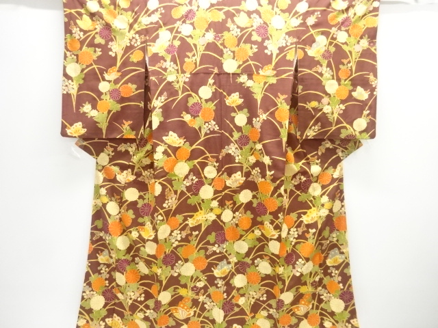 JAPANESE KIMONO / TSUKESAGE KOMON / AUTUMN FLOWERS
